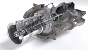 3D model turboshaft jet engine