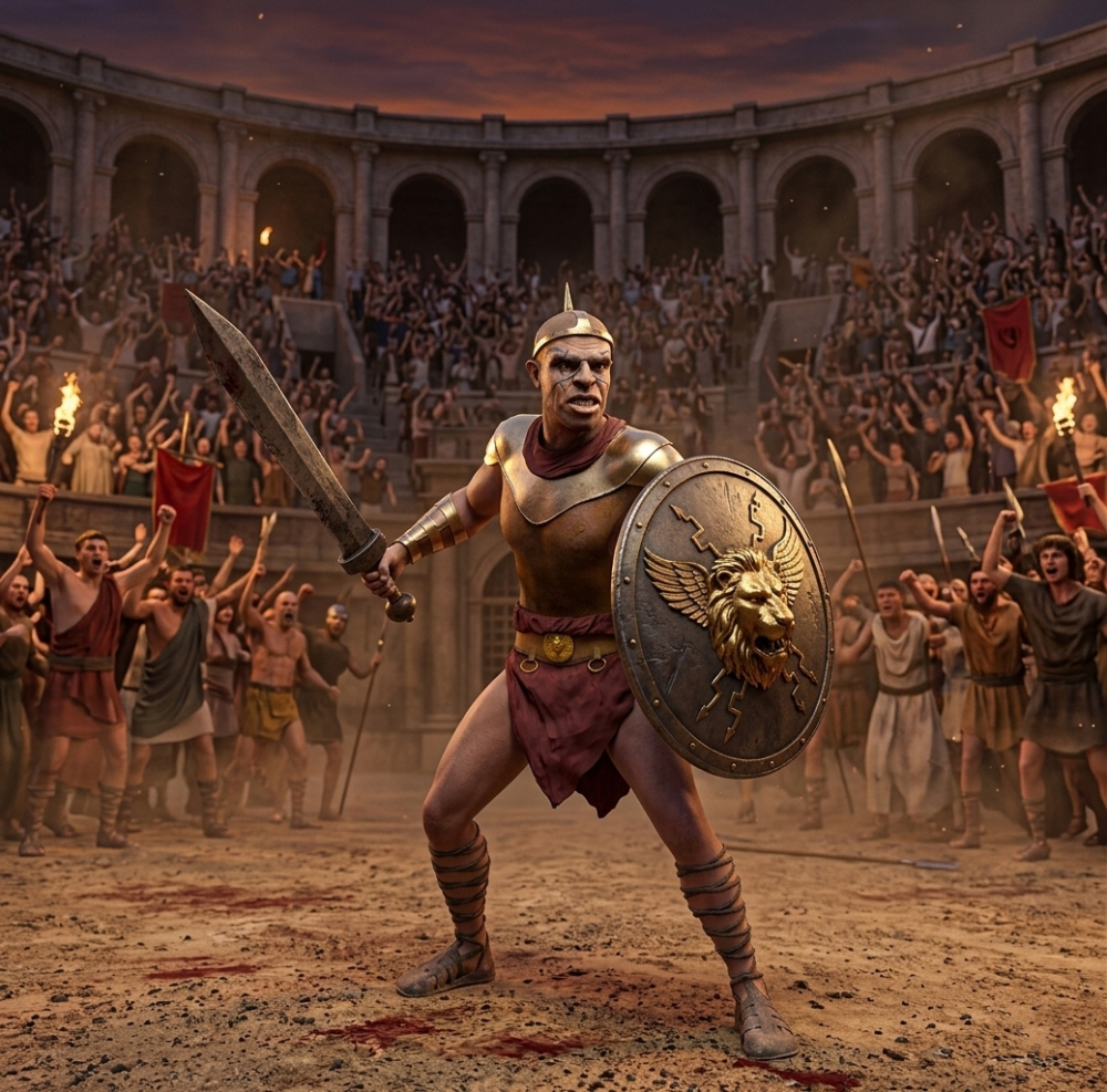 Gladiator - GameReady PBR model - Ai example render